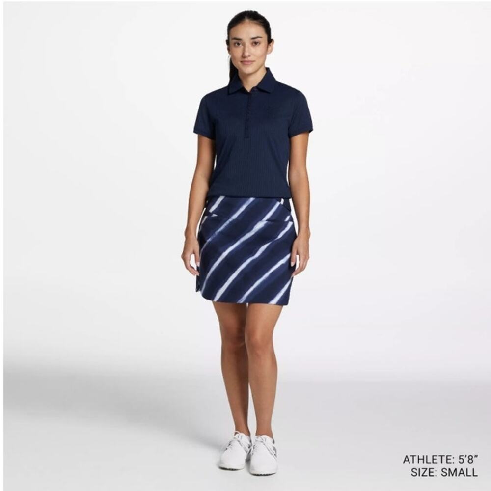 Lady Hagen Pull On Shibori Navy White Stripes Golf Skort XXL 2XL NWT NEW